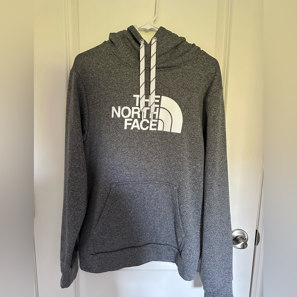 Grey sweatshirt with hoody . Northface size S